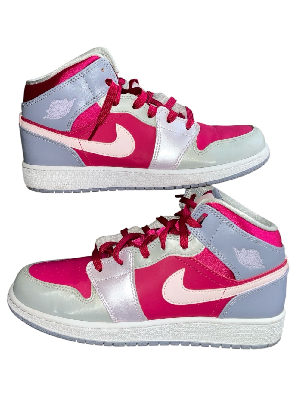 Nike Air Jordan 1 Mid Hyper Fuchsia Basketball Shoes size 6.5Y